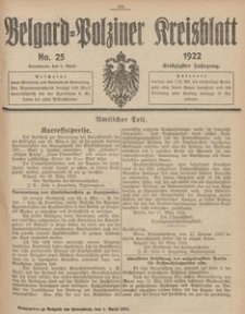 Belgard-Polziner Kreisblatt, 1922, Nr 25