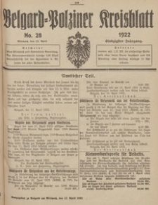 Belgard-Polziner Kreisblatt, 1922, Nr 28