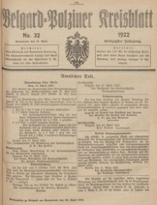 Belgard-Polziner Kreisblatt, 1922, Nr 32