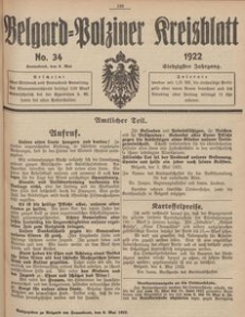 Belgard-Polziner Kreisblatt, 1922, Nr 34