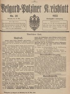Belgard-Polziner Kreisblatt, 1922, Nr 35