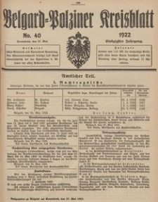 Belgard-Polziner Kreisblatt, 1922, Nr 40