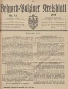 Belgard-Polziner Kreisblatt, 1922, Nr 43