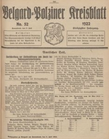 Belgard-Polziner Kreisblatt, 1922, Nr 52