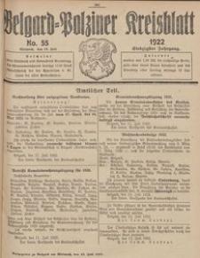 Belgard-Polziner Kreisblatt, 1922, Nr 55