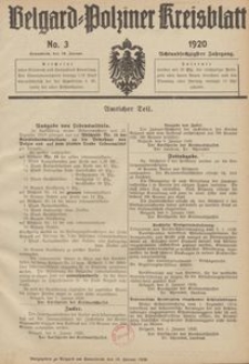 Belgard-Polziner Kreisblatt, 1920, Nr 3