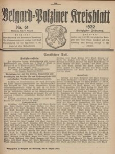 Belgard-Polziner Kreisblatt, 1922, Nr 61