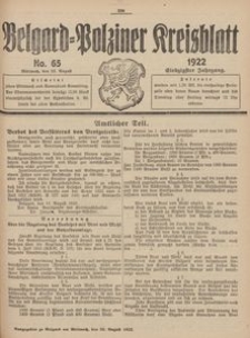 Belgard-Polziner Kreisblatt, 1922, Nr 65
