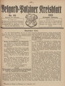 Belgard-Polziner Kreisblatt, 1922, Nr 69