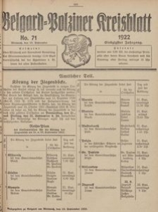 Belgard-Polziner Kreisblatt, 1922, Nr 71