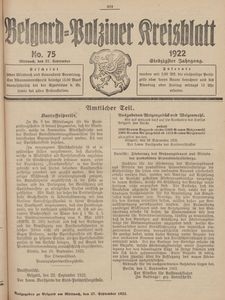Belgard-Polziner Kreisblatt, 1922, Nr 75