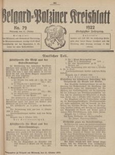 Belgard-Polziner Kreisblatt, 1922, Nr 79