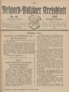 Belgard-Polziner Kreisblatt, 1922, Nr 85