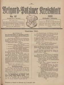 Belgard-Polziner Kreisblatt, 1922, Nr 87