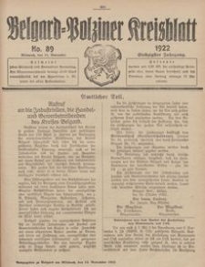 Belgard-Polziner Kreisblatt, 1922, Nr 89