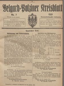 Belgard-Polziner Kreisblatt, 1921, Nr 7