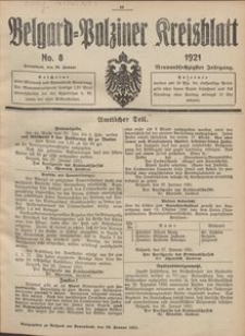 Belgard-Polziner Kreisblatt, 1921, Nr 8