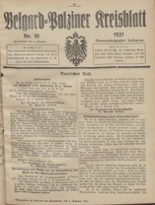 Belgard-Polziner Kreisblatt, 1921, Nr 10