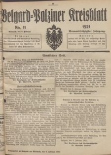 Belgard-Polziner Kreisblatt, 1921, Nr 11