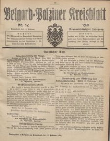 Belgard-Polziner Kreisblatt, 1921, Nr 12