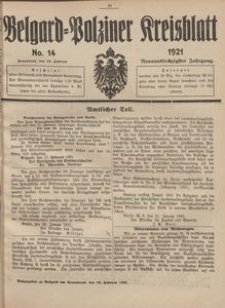 Belgard-Polziner Kreisblatt, 1921, Nr 14