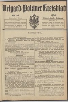 Belgard-Polziner Kreisblatt, 1920, Nr 10