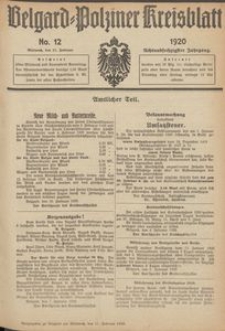 Belgard-Polziner Kreisblatt, 1920, Nr 12
