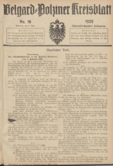 Belgard-Polziner Kreisblatt, 1920, Nr 18