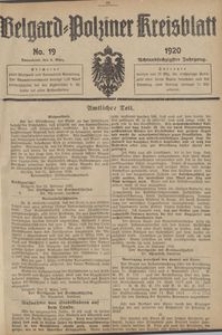 Belgard-Polziner Kreisblatt, 1920, Nr 19