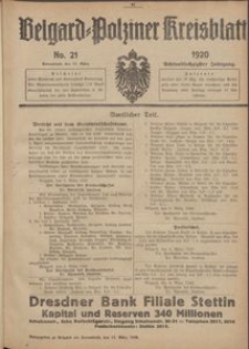 Belgard-Polziner Kreisblatt, 1920, Nr 21