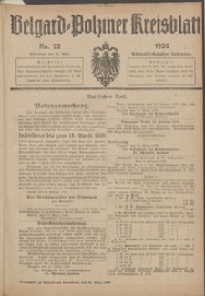 Belgard-Polziner Kreisblatt, 1920, Nr 22