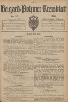 Belgard-Polziner Kreisblatt, 1920, Nr 26