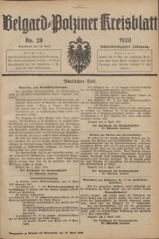 Belgard-Polziner Kreisblatt, 1920, Nr 28