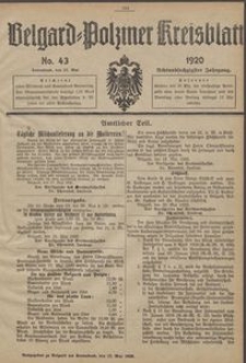 Belgard-Polziner Kreisblatt, 1920, Nr 43