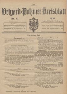 Belgard-Polziner Kreisblatt, 1920, Nr 47
