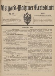 Belgard-Polziner Kreisblatt, 1920, Nr 58
