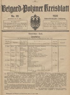 Belgard-Polziner Kreisblatt, 1920, Nr 59