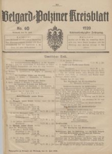 Belgard-Polziner Kreisblatt, 1920, Nr 60