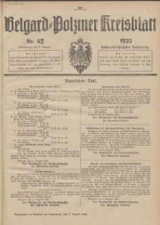 Belgard-Polziner Kreisblatt, 1920, Nr 65