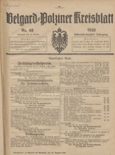 Belgard-Polziner Kreisblatt, 1920, Nr 68