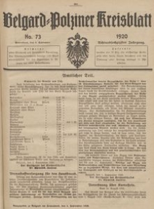 Belgard-Polziner Kreisblatt, 1920, Nr 73
