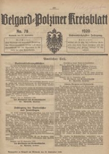 Belgard-Polziner Kreisblatt, 1920, Nr 78