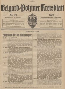 Belgard-Polziner Kreisblatt, 1920, Nr 79