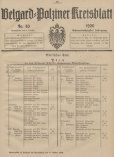 Belgard-Polziner Kreisblatt, 1920, Nr 83