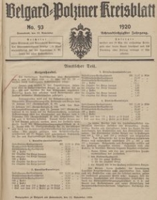 Belgard-Polziner Kreisblatt, 1920, Nr 93