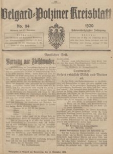 Belgard-Polziner Kreisblatt, 1920, Nr 94