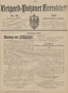 Belgard-Polziner Kreisblatt, 1920, Nr 96