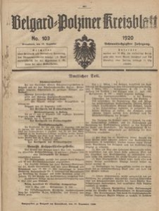Belgard-Polziner Kreisblatt, 1920, Nr 103