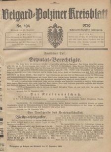 Belgard-Polziner Kreisblatt, 1920, Nr 104