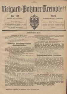 Belgard-Polziner Kreisblatt, 1920, Nr 105